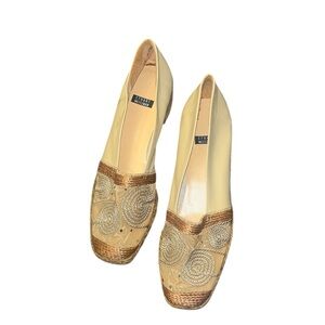 Stuart Weitzman Embroidered Mesh Espadrille Size 7